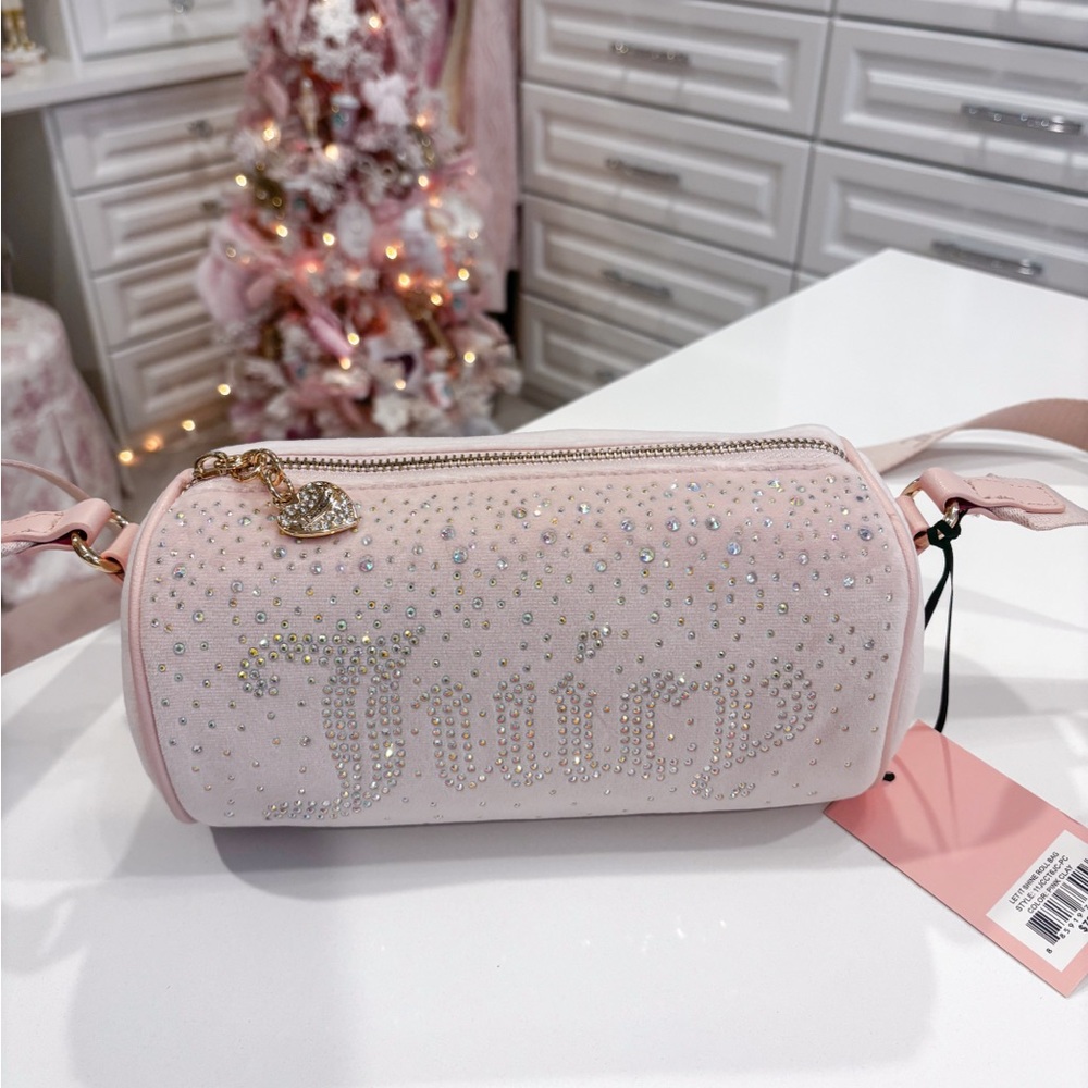 Juicy Couture Light Pink Crystal Crossbody Bag